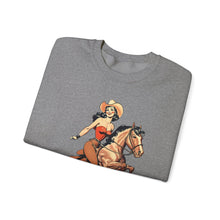 Load image into Gallery viewer, Pin Up Cowgirl Crewneck Sweatshirt