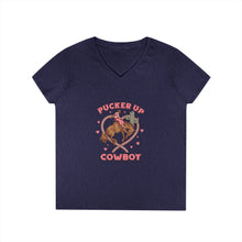 Load image into Gallery viewer, Pucker Up Cowboy V-Neck T-Shirt