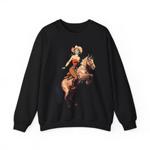 Load image into Gallery viewer, Pin Up Cowgirl Crewneck Sweatshirt