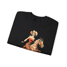 Load image into Gallery viewer, Pin Up Cowgirl Crewneck Sweatshirt