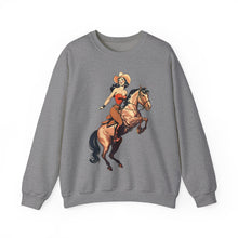Load image into Gallery viewer, Pin Up Cowgirl Crewneck Sweatshirt