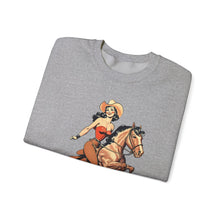 Load image into Gallery viewer, Pin Up Cowgirl Crewneck Sweatshirt