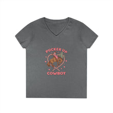 Load image into Gallery viewer, Pucker Up Cowboy V-Neck T-Shirt