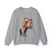 Load image into Gallery viewer, Pin Up Cowgirl Crewneck Sweatshirt