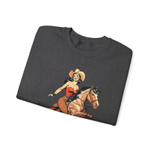 Load image into Gallery viewer, Pin Up Cowgirl Crewneck Sweatshirt