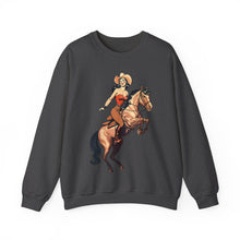 Load image into Gallery viewer, Pin Up Cowgirl Crewneck Sweatshirt