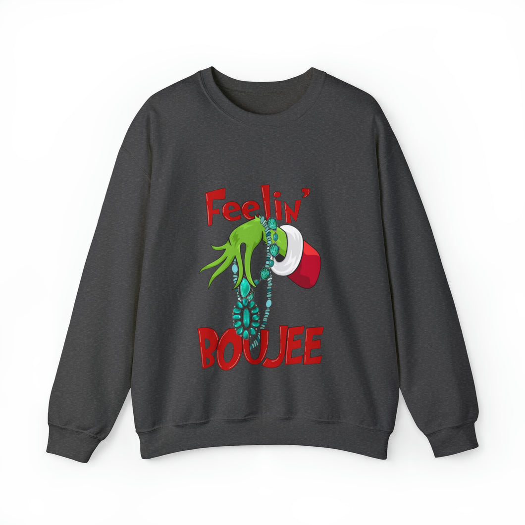 Boujee Grinch Crewneck Sweatshirt