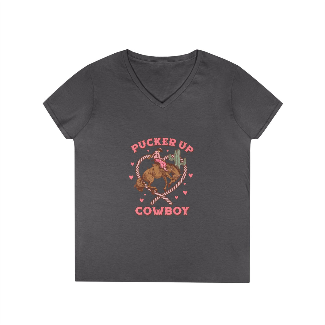 Pucker Up Cowboy V-Neck T-Shirt