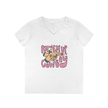 Load image into Gallery viewer, Put Em Up Cowboy V-Neck T-Shirt
