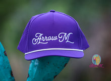 Load image into Gallery viewer, Arrow M Cap--Purple &amp; White
