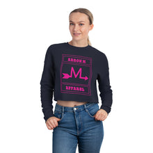 Load image into Gallery viewer, Arrow M Apparel goth logo Women&#39;s Cropped Sweatshirt
