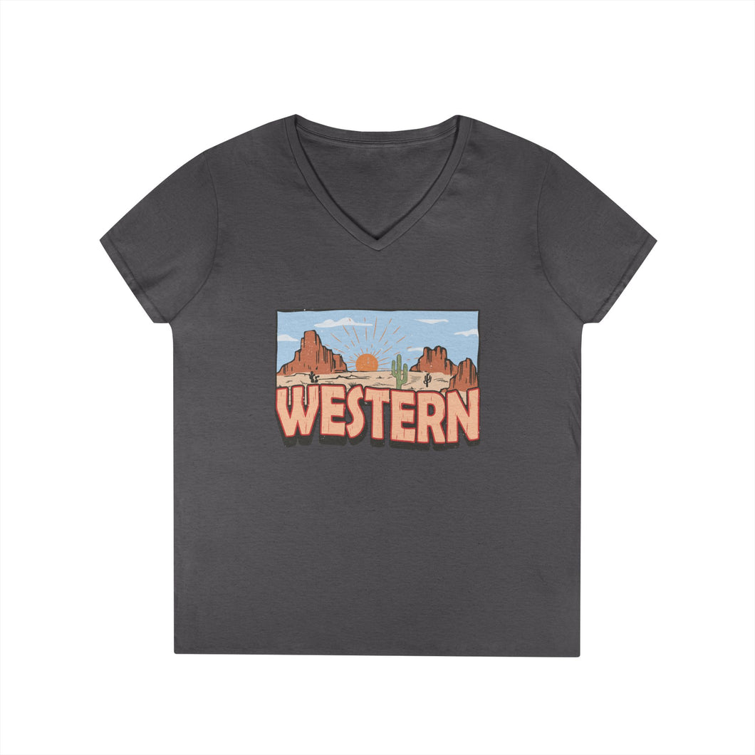 Western V-Neck T-Shirt