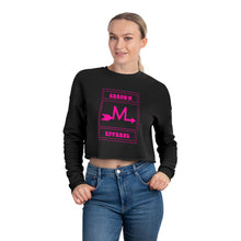 Load image into Gallery viewer, Arrow M Apparel goth logo Women&#39;s Cropped Sweatshirt
