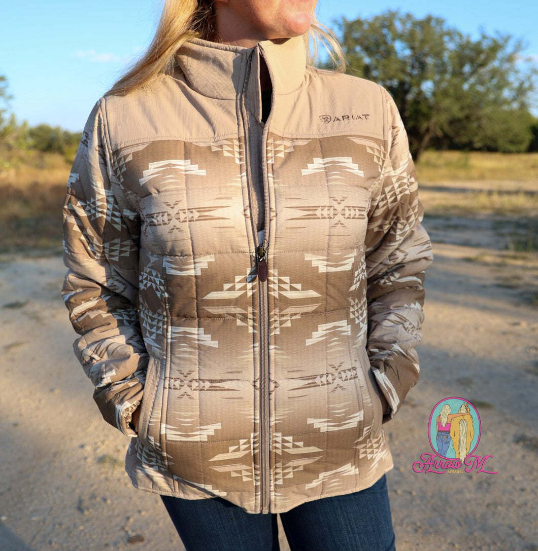 Ariat REAL Crius Insulated Jacket--SAVANNAH TAN/DUNE PRINT