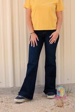 Load image into Gallery viewer, Haala Bella Trousers--Deep Ocean w/Gold Stitching
