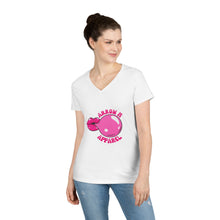 Load image into Gallery viewer, Arrow M Bubble Gum V-Neck T-Shirt
