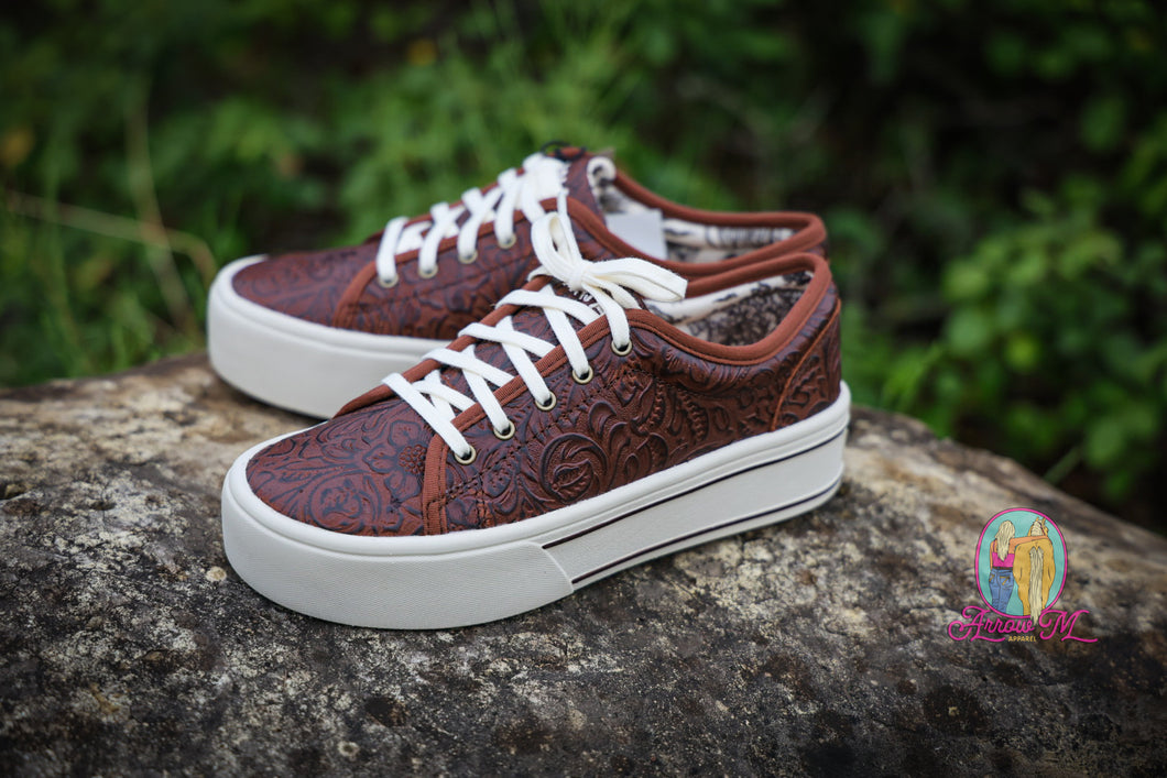 Ariat Skylar--Brown Floral Emboss