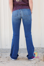 Load image into Gallery viewer, Haala Bella Trousers-- Indigo Stone With Gold Stitching.
