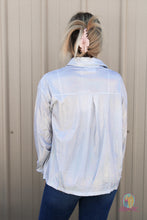 Load image into Gallery viewer, Shimmery Button Down--Silver
