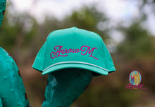 Load image into Gallery viewer, Arrow M Cap--Seafoam Green &amp; Pink
