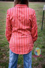 Load image into Gallery viewer, Vintage Red Orange Colored Wrangler Striped Button Down
