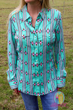 Load image into Gallery viewer, Wrangler Retro Aztec Colored Striped Button Down
